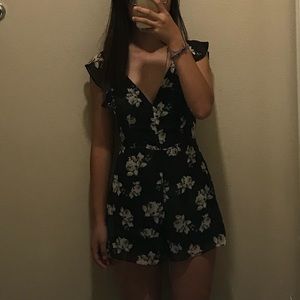 Urban Outfitters Kimchi Blue Black Floral Romper